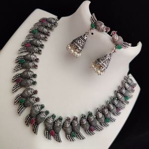 German Silver Indian Necklace Set